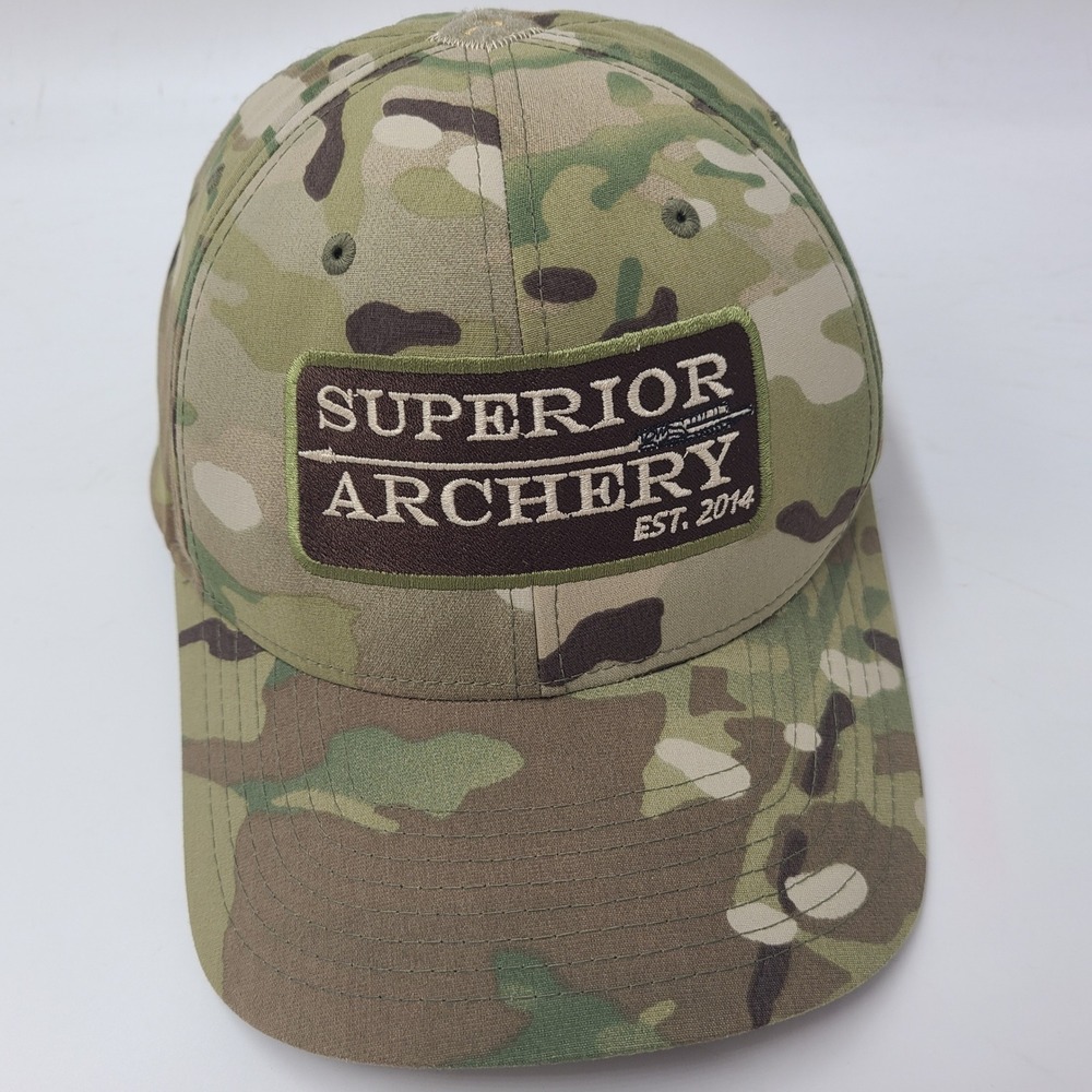 Superior Archery Hat Fitted L-XL Richardson Camo Green Hunting Patch Billings MT
